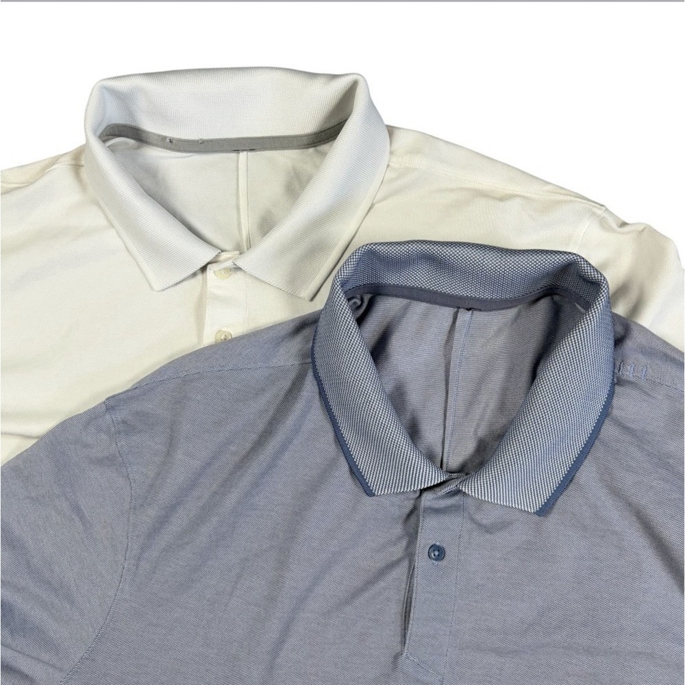 Lot Of 2 Lululemon Men's Pique Polo Shirt Performance Golf Stretch Tech Size XL